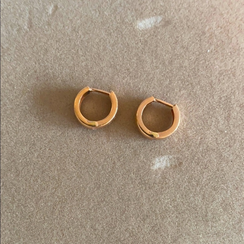 Rose gold small hoops